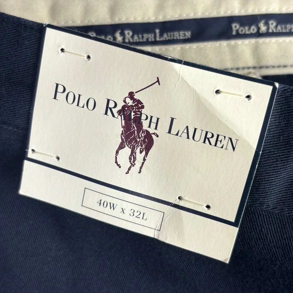 Polo Ralph Lauren Gordon Pant Men 40x32 Navy Blue Relaxed Fit Plain Front Chino